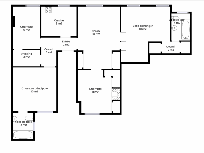 appartement dans le 93100 à Montreuil de 101.24m²